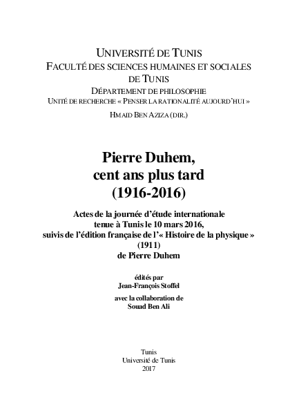 (PDF) Aux origines de l'epistemologie historique : un retour à Pierre ...
