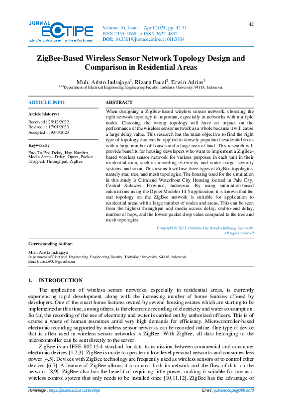 (PDF) ZigBee-Based Wireless Sensor Network Topology Design and ...