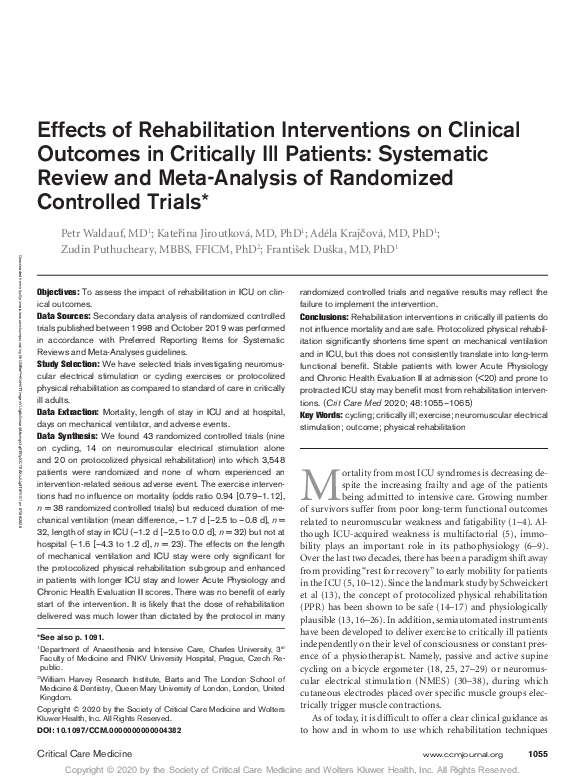 (PDF) Effects of Rehabilitation Interventions on Clinical Outcomes in ...