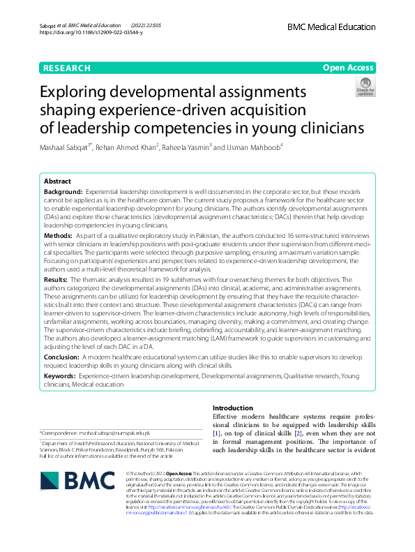 (PDF) Exploring developmental assignments shaping experience-driven ...
