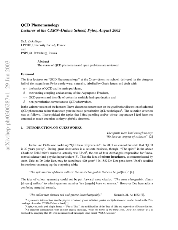 (PDF) QCD Phenomenology