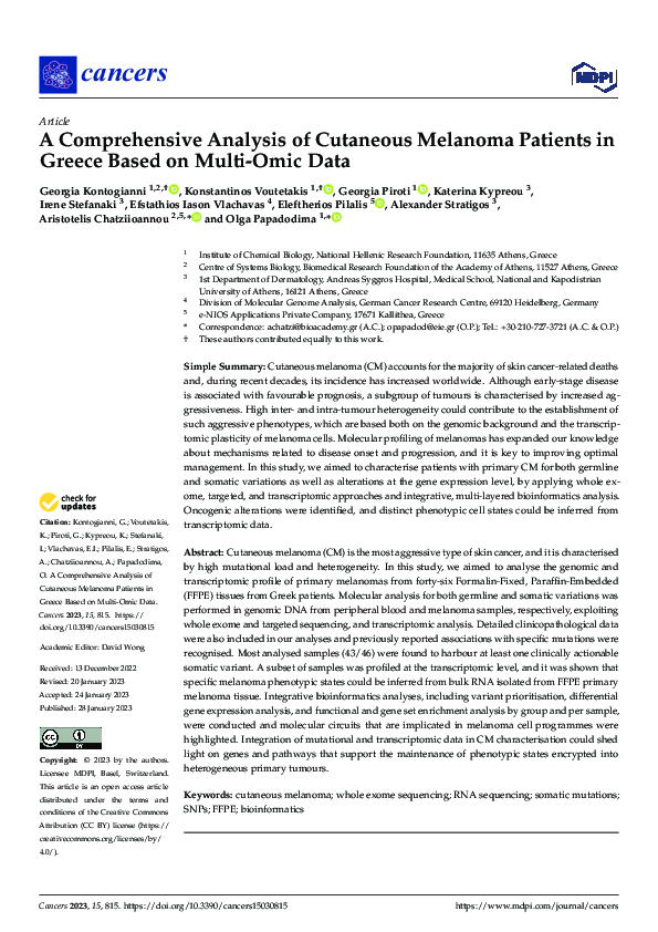 (PDF) A Comprehensive Analysis of Cutaneous Melanoma Patients in Greece ...