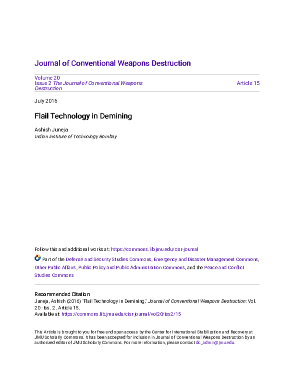 (PDF) Flail Technology in Demining