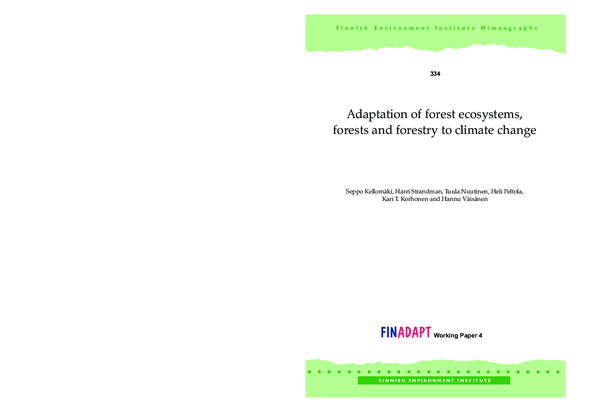 (PDF) Adaptation of forest ecosystems, forests and forestry to climate ...