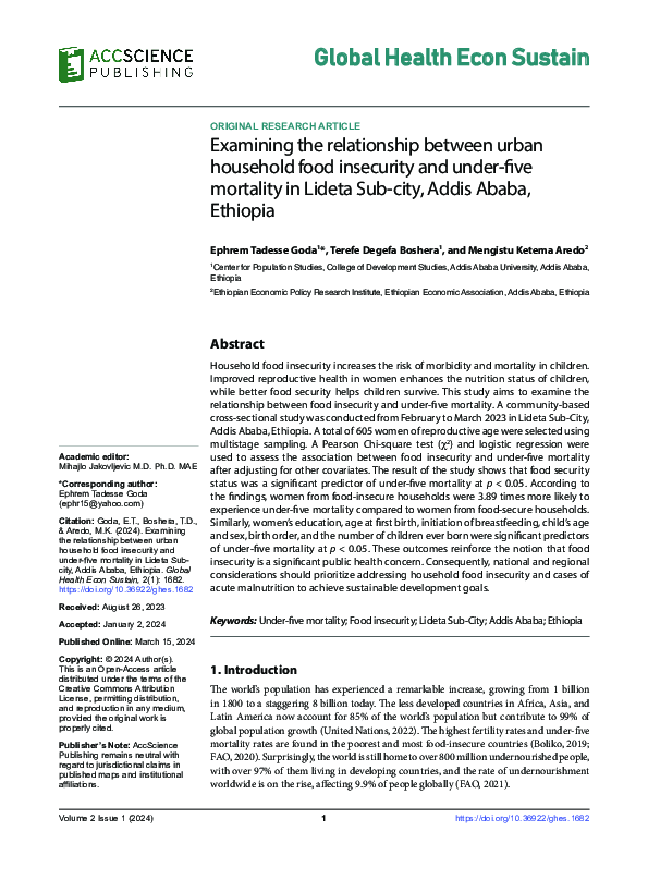 (PDF) Examining the relationship between urban household food ...