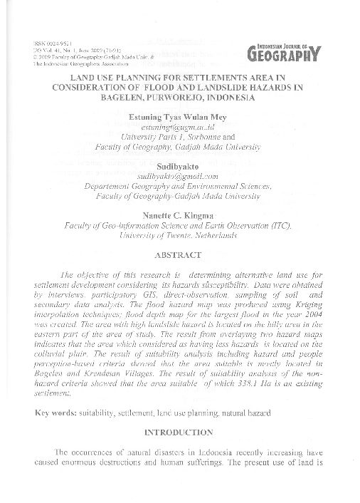 (PDF) Land Use Planning for Settlements Area in Consideration of Flood ...