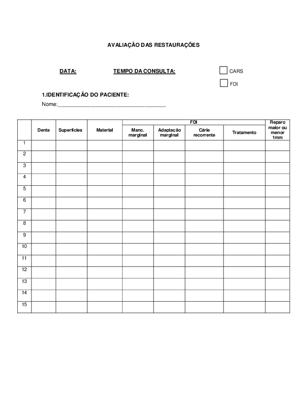 (PDF) CARDEC-03 - Restorations Assessment Form in Portuguese