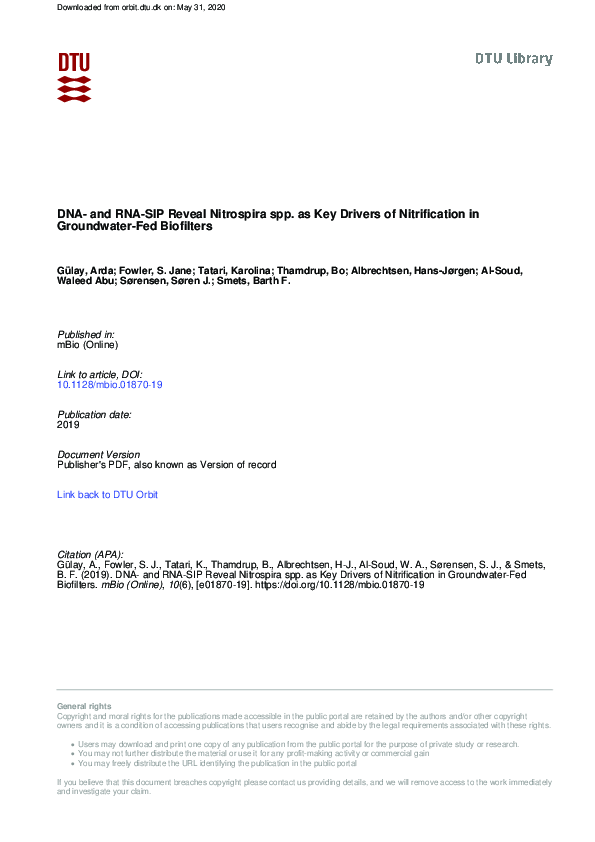 (PDF) DNA- and RNA-SIP Reveal Nitrospira spp. as Key Drivers of ...