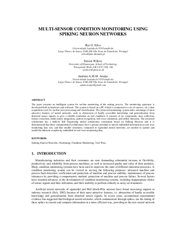 (PDF) Multi-Sensor Condition Monitoring Using Spiking Neuron Networks