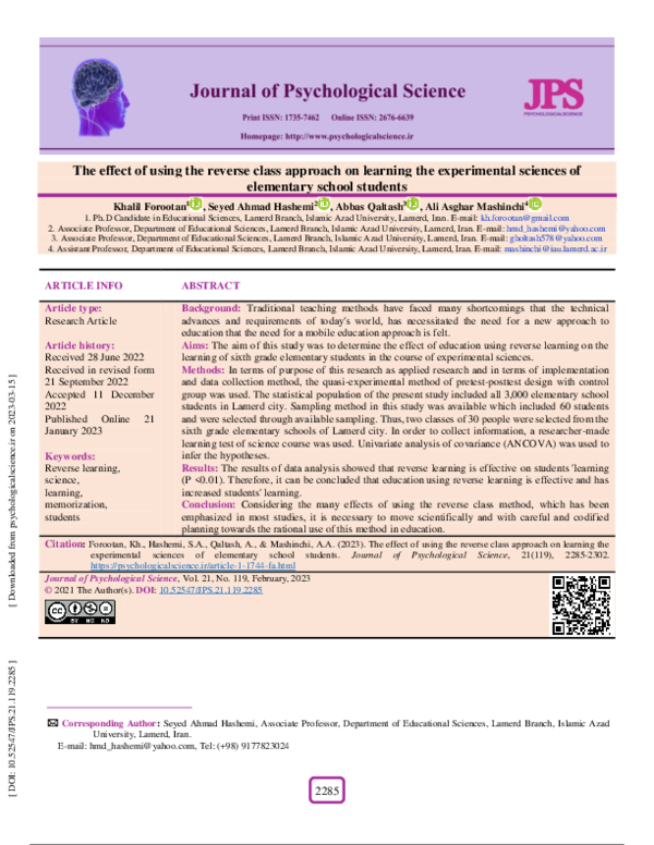 (PDF) The effect of using the reverse class approach on learning the ...