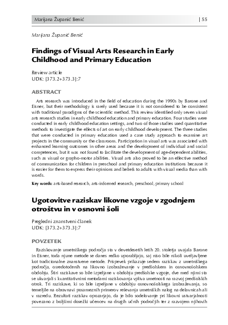 (PDF) Findings of Visual Arts Research in Early Childhood and Primary ...