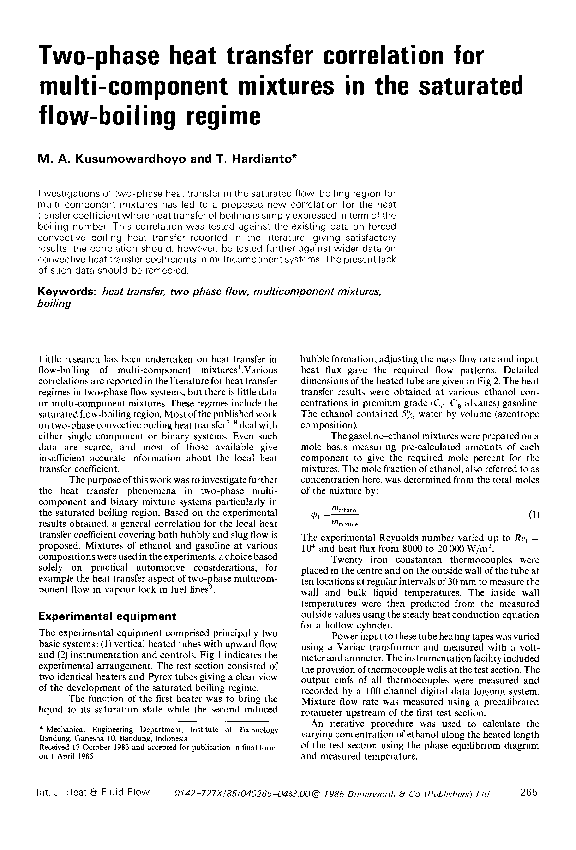 (PDF) Two-phase heat transfer correlation for multi-component mixtures ...