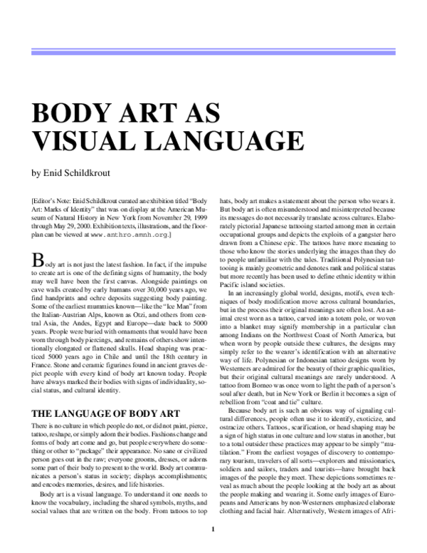 (PDF) Body Art as Visual Language