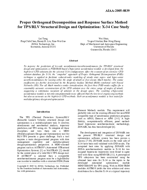 (PDF) Proper Orthogonal Decomposition and Response Surface Method for ...