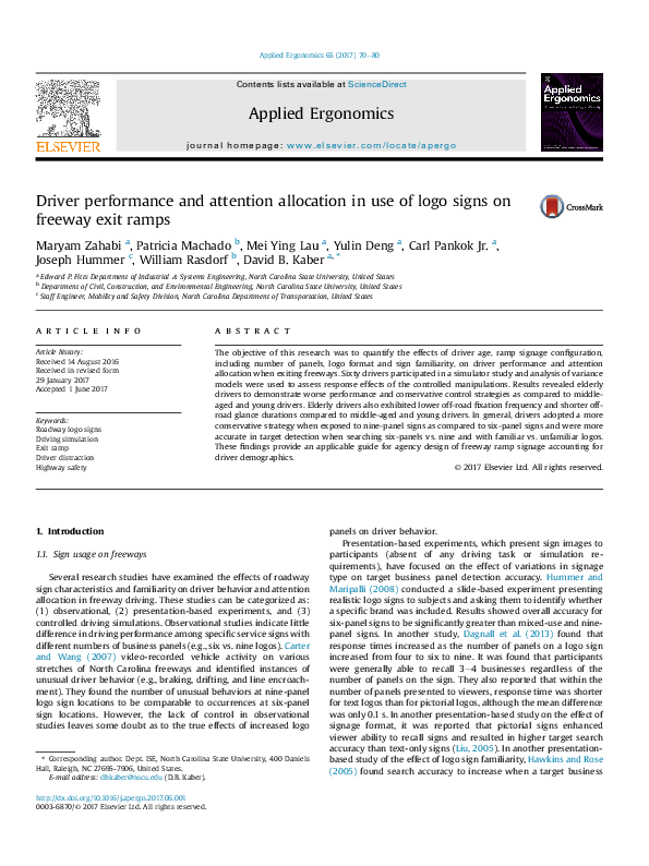 (PDF) Driver performance and attention allocation in use of logo signs ...