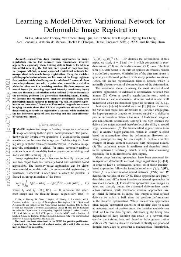 (PDF) Learning a Model-Driven Variational Network for Deformable Image ...