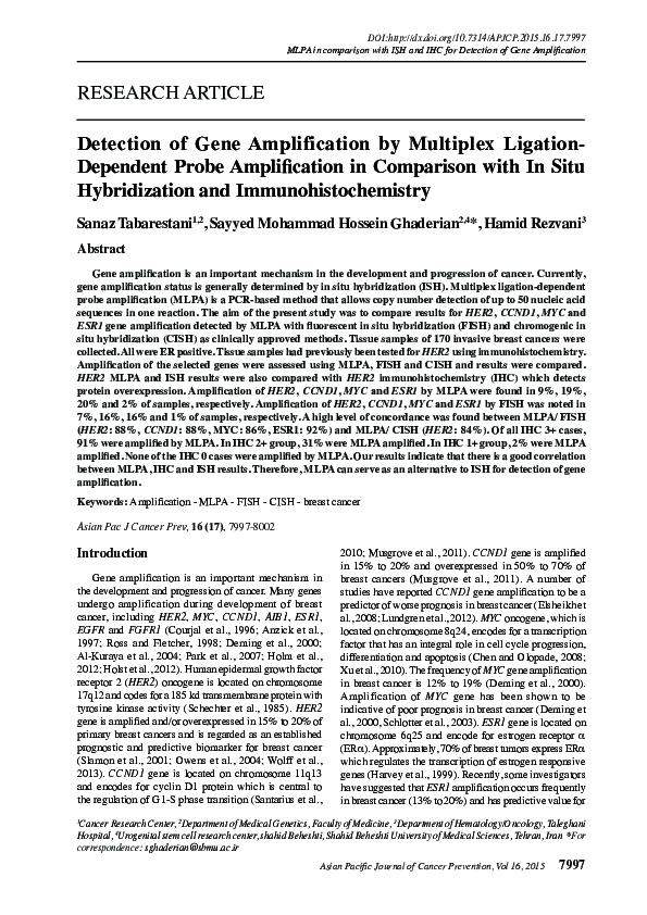 (PDF) Detection of Gene Amplification by Multiplex Ligation-Dependent ...