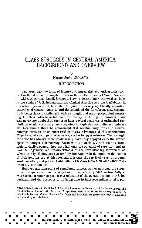(PDF) Class Struggle and Revolution in Central America