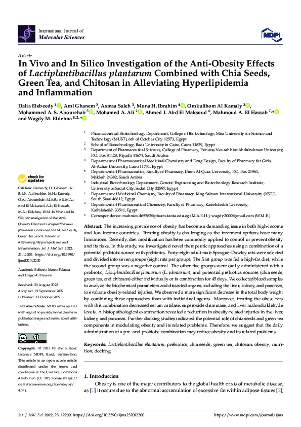 (PDF) In Vivo and In Silico Investigation of the Anti-Obesity Effects ...