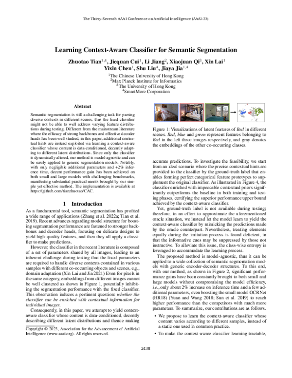 (PDF) Learning Context-Aware Classifier for Semantic Segmentation