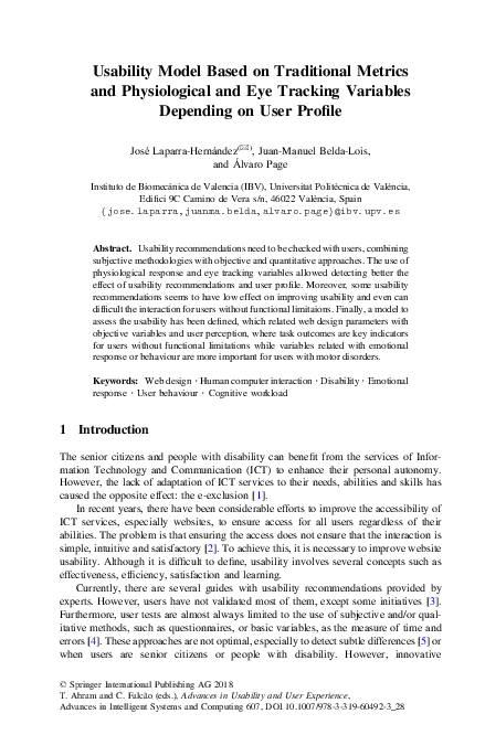 (PDF) Usability Model Based on Traditional Metrics and Physiological ...