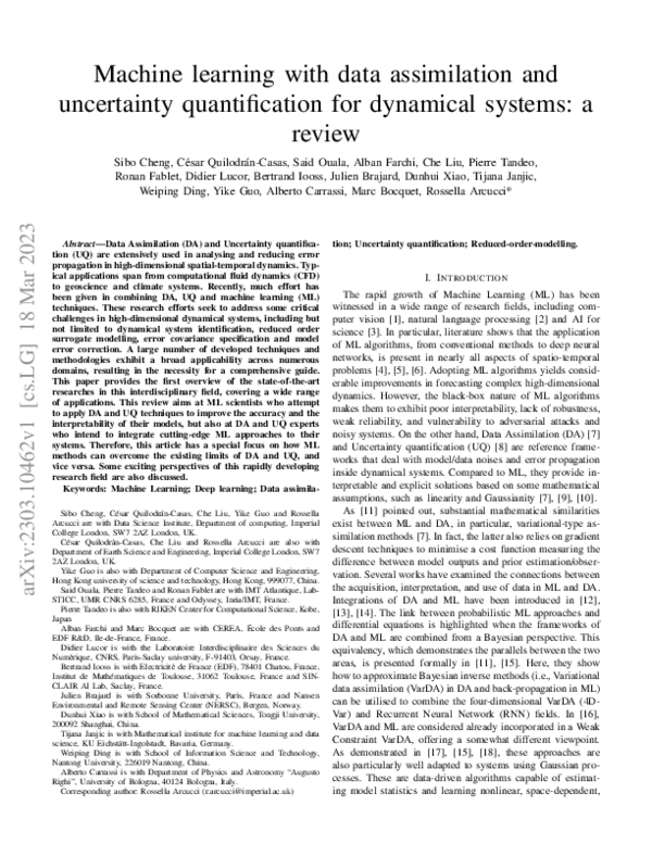 (PDF) Machine learning with data assimilation and uncertainty ...