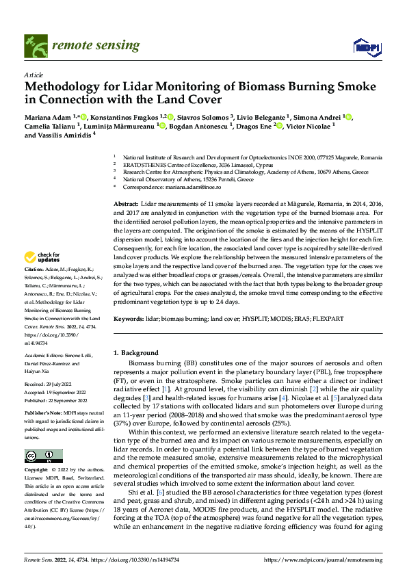 (PDF) Methodology for Lidar Monitoring of Biomass Burning Smoke in ...