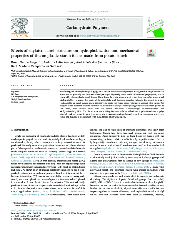 (PDF) Effects of silylated starch structure on hydrophobization and ...