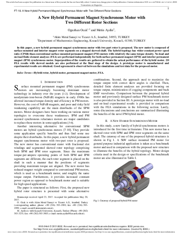(PDF) A New Hybrid Permanent Magnet Synchronous Motor with Two ...