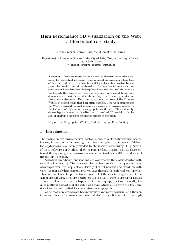 (PDF) High performance 3D visualization on the Web: a biomedical case study