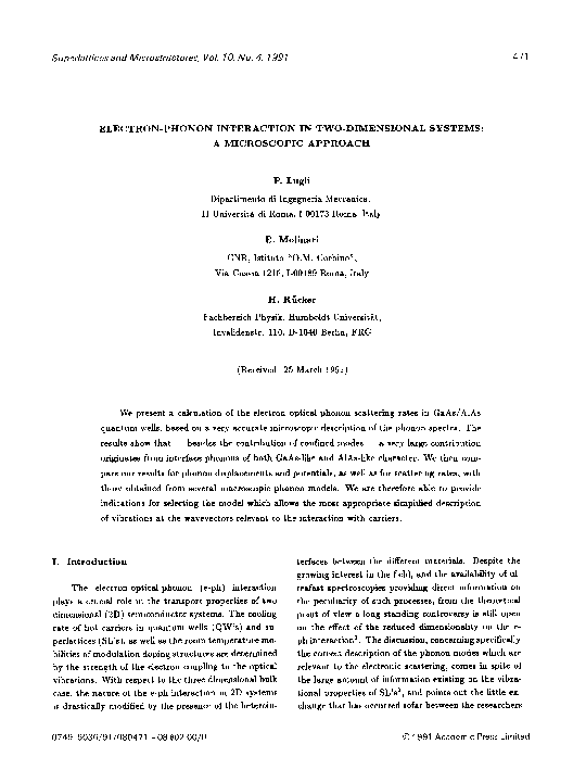 (PDF) Electron-phonon interaction in two-dimensional systems: A ...