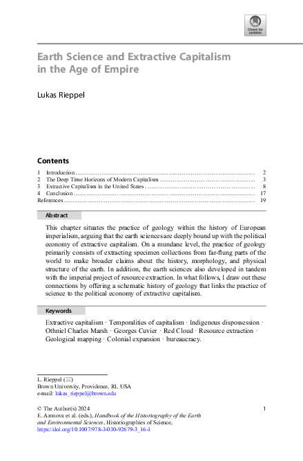 (PDF) Earth Science and Extractive Capitalism in the Age of Empire