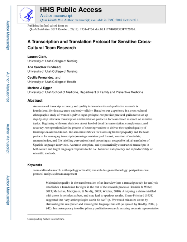 (PDF) A Transcription and Translation Protocol for Sensitive Cross ...