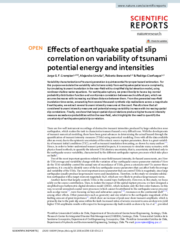 (PDF) Effects of earthquake spatial slip correlation on variability of ...