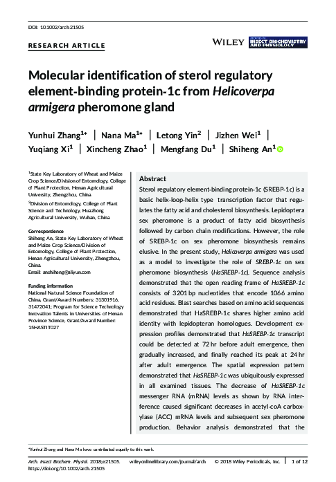 (PDF) Molecular identification of sterol regulatory element-binding ...