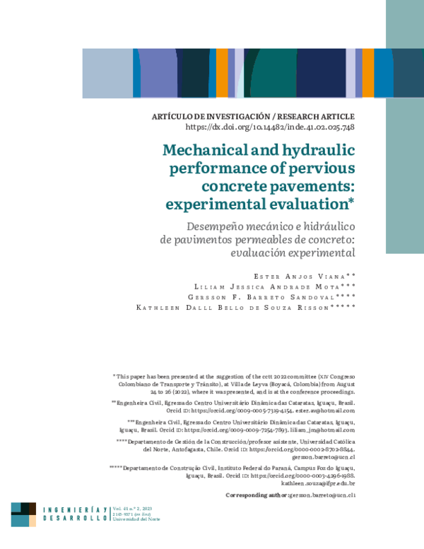 (PDF) Mechanical and hydraulic performance of pervious concrete ...