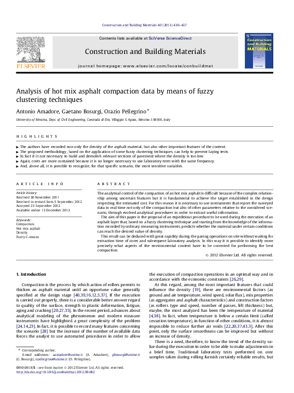 (PDF) Analysis of hot mix asphalt compaction data by means of fuzzy ...