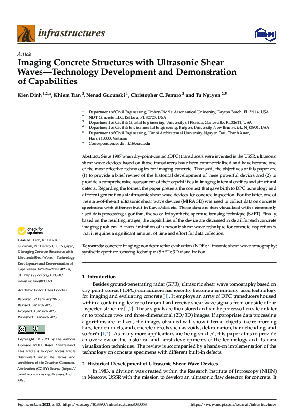 (PDF) Imaging Concrete Structures with Ultrasonic Shear Waves ...