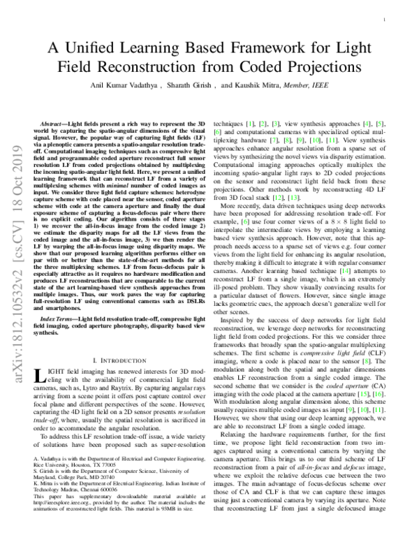 (PDF) A Unified Learning-Based Framework for Light Field Reconstruction ...