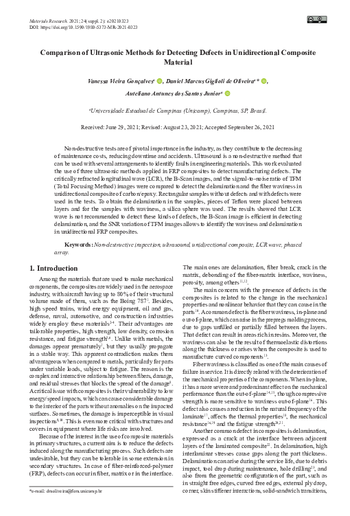 (PDF) Comparison of Ultrasonic Methods for Detecting Defects in ...