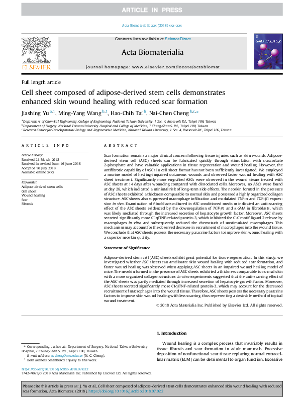 (PDF) Cell sheet composed of adipose-derived stem cells demonstrates ...