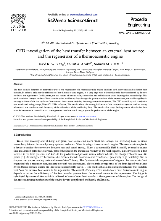(PDF) CFD Investigation of the Heat Transfer between an External Heat ...