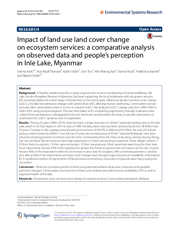 (PDF) Impact of land use land cover change on ecosystem services: a ...