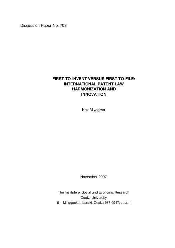 First To File Rule In Patent Law – GIDE