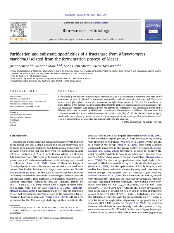 (PDF) Purification and substrate specificities of a fructanase from ...
