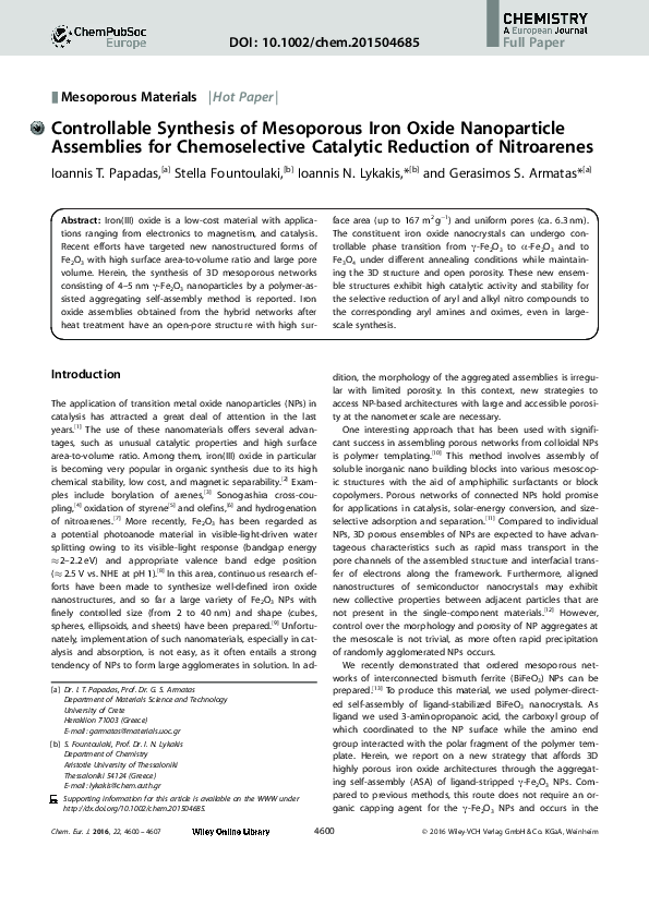 (PDF) Controllable Synthesis of Mesoporous Iron Oxide Nanoparticle ...