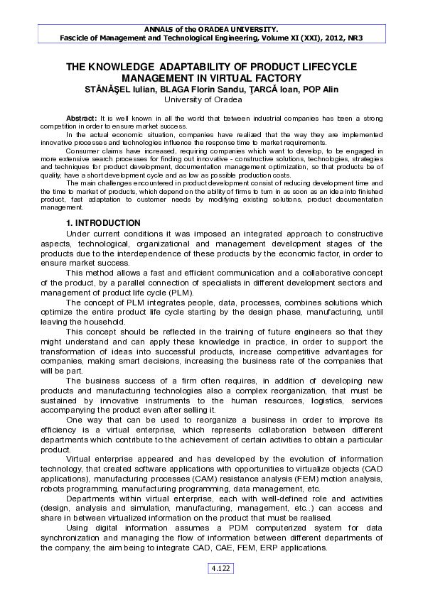 (PDF) The knowledge adaptability of product lifecycle management in ...