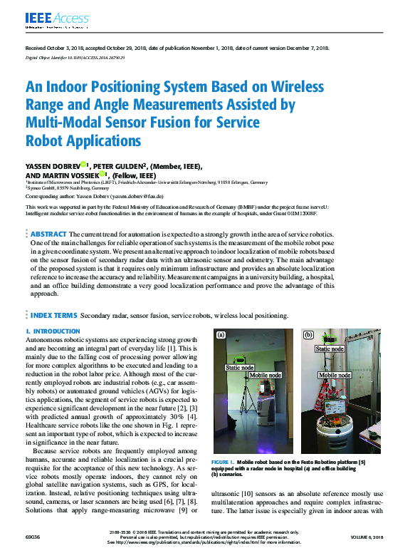 (PDF) An Indoor Positioning System Based on Wireless Range and Angle ...