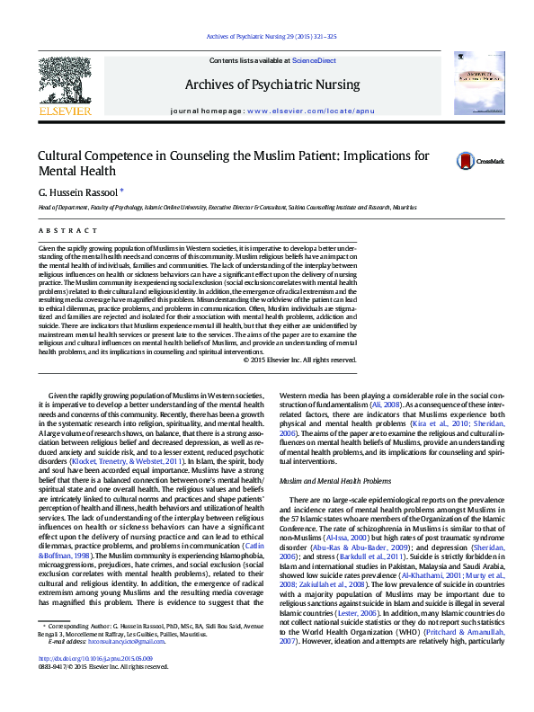 (PDF) Cultural Competence in Counseling the Muslim Patient ...