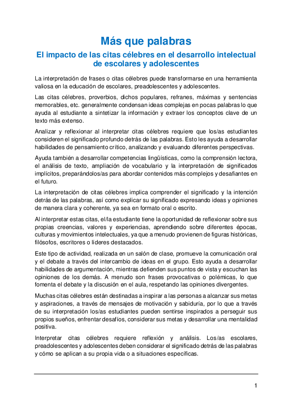 (PDF) Más que palabras. El impacto de las citas célebres en el ...